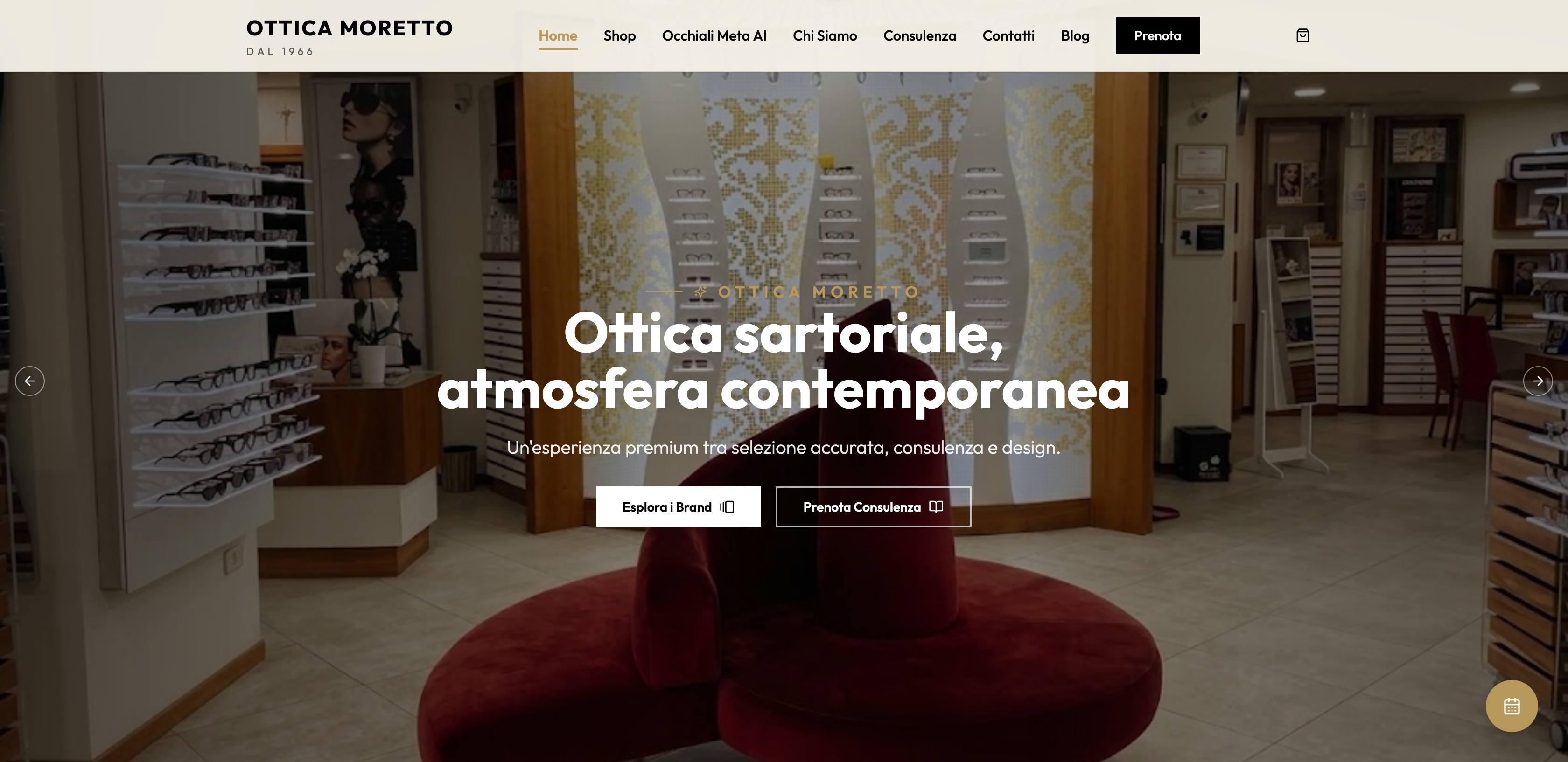 Ottica Moretto Store — website screenshot